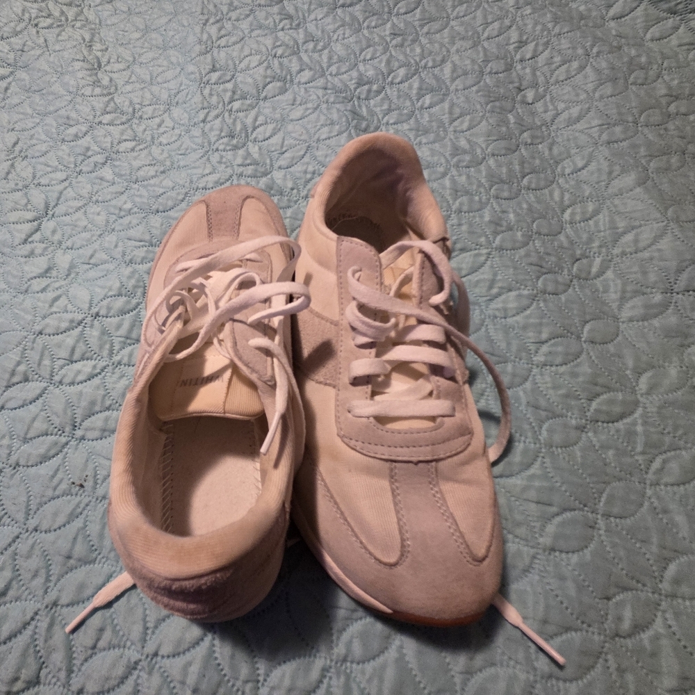 Woman Within Cream Sneakers